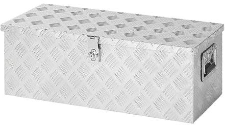 Deichselbox Alu Werkzeugbox Anhänger Transportkiste Aufbewahrungsbox 76x32x27cm Alubox Anhängerbox Alukiste