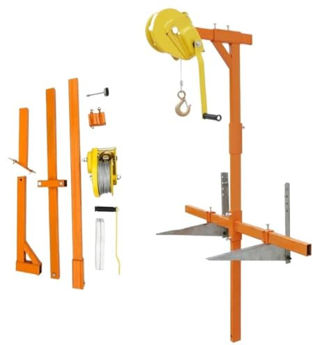 Outil d'installation et de réparation de climatisation, Support + treuil Manuel, Outil de Levage d'installation à Haute Altitude YIJIAN (Color : 5HP Bracket+30m Self-Lock Winch)