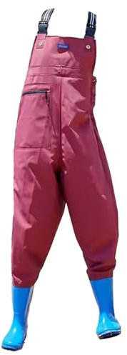 KPHYMOD Watstiefel Farbige Wathosen Aus PVC Für Damen, Hüftwathosen Für Fliegenfischen Und Jagen Mit Wasserdichter Tasche(Brown,36 EU)