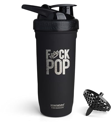 Smartshake Rockband Reforce Edelstahl Protein Shaker Flasche 900 ml | 850.5 g - auslaufsicherer Schraubdeckel - BPA-frei - nicht isoliert - Unisex - Five Finger Death Punch, FP Logo auf Flasche