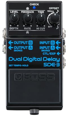 BOSS SDE-3 Dual Digital Delay Pedal | Authentic Sound of the Legendary Roland SDE-300 | Compact Pedal | Versatile Modern Features | Longer Delay | MIDI/IO Connectivity