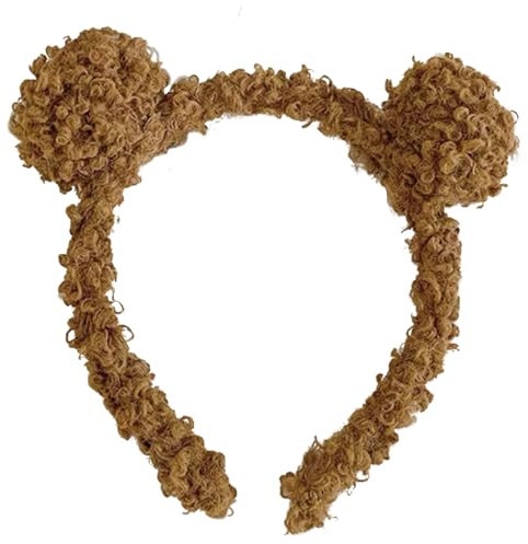 One Piece Cute Bear Ears Headbands Lovely Animal Costume Ear Headband Face Washing Fluffy Hair Hoops Headwear for Girls Elastic Head Band