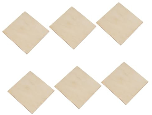 SEWOART 6pcs Shaped Unfinished Wooden Slices DIY Craft Thin Wood Sheets for Art Projects and Woodcrafts, Natural Blank Wood Boards Suitable for Painting and Engraving