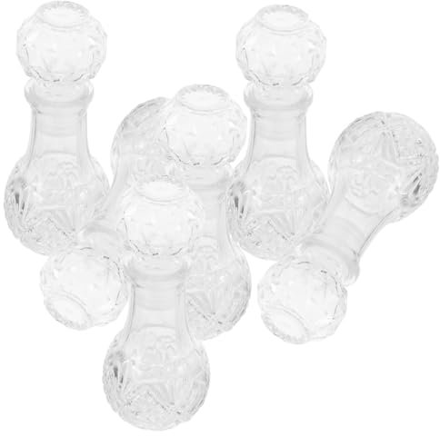 Alipis 6 Pcs 50ml Glass Whiskey Decanter Set Mini Wine Aerator Bottles Crystal Glass Liquor Carafe for Home Bar and Travel