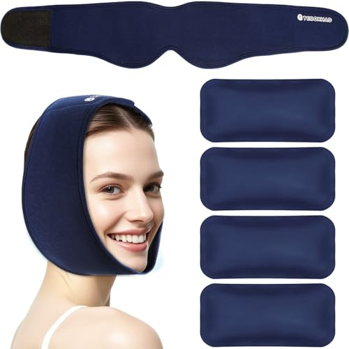 TEBOKHAD Poche De Glace De Dents Sagesse, 4 Packs de Poche De Glace Dent De Sagesse, Pain De Glace, Gel Chaud Et Froid Réutilisable Pour ATM, La Bouche,Soulagement De La Douleur Après Une Chirurgie