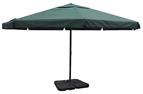 HaoChrymec Sonnenschirm Aluminium mit Kurbel, Tragbarer Schirmständer, 5 m Durchmesser, Sonnenschutz für Balkon, Terrasse, Strandschirm, Grün, 3.25 m Höhe