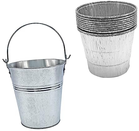 SOIMISS 10 pièces Seau à Graisse Barbecue avec Doublures Jetables Capacité Portable Facile à Utiliser pour Barbecue Extérieur Camping et