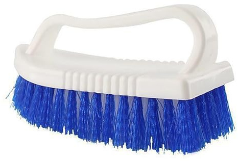 Scrubbing Brush with Stiff Bristles Thickened Handle Heavy Duty Cleaning Brush Wide Head Utility Scrub Brush for Bathroom Shower Sink Carpet White Plastic 7.5 x 15 x 5.5cm