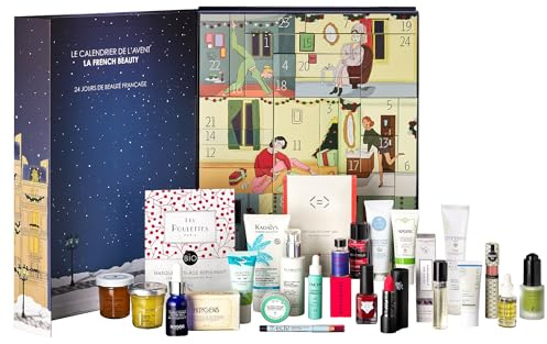 La French Beauty – Coffret Beauté Cadeau de 24 Produits Français – Soins Visage, Corps, Cheveux, Maquillage & Parfums – 20 Marques – Valeur 392 € – Fabriqué en France