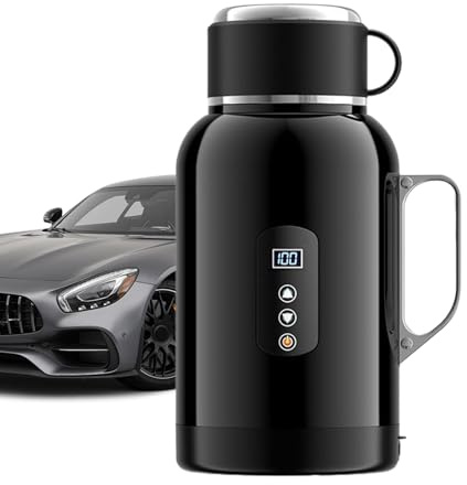 Car Electric Kettle - Compact Travel Boiler, Fast Heating Flask | Stainless Steel Insulated Tea Maker Device, Quick Boil Portable Liquid Container For Vehicle Commute, Outdoor Camping, Road Adventures