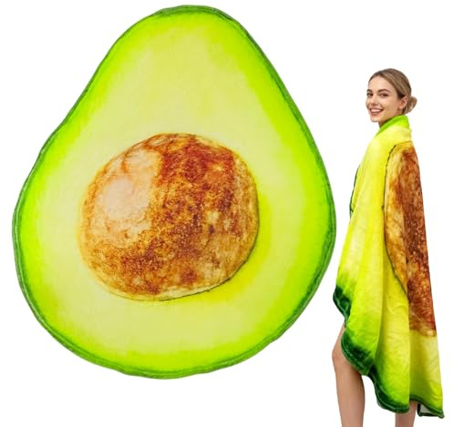 SingingWang Coperta Pizza, Coperta Rotonda, Morbida e Soffice Blanket per Tutte le Stagioni, Coperte Pile Spesso e Accogliente, Plaid Divano Ideale per Camera da Letto, Soggiorno (Avocado, 180cm)