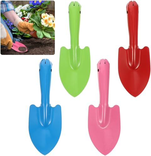 ifundom Set 4 Pale da Giardinaggio in Ferro Colorate Attrezzi per Piantumazione Leggeri e Compatti Pale a Mano Piccole per Trapianto e Cura del Giardino Domestico
