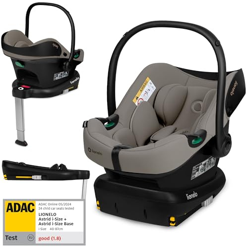 LIONELO ASTRID I-size SET Seggiolino Auto per Bambini con Base 40-87 cm Ovetto per Neonati Montaggio ISOFIX, Cinture di Sicurezza a 3 Punti Protezione Laterale, Inserto Dri-Seat, i-Size R129