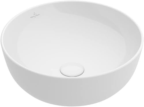 Villeroy&Boch Aufsatzwaschtisch Artis 4179 430x430mm, D:430mm o HLbank o ÜL Rund Stone White CeramicPlus