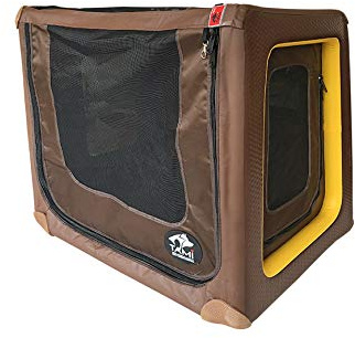 Tami - Hundetransportbox aufblasbar Tragebox Transportbox Hundebox Reisebox Autotransportbox Kofferraumbox Gitterbox Käfig Hund Box Dogbox Inflatable inkl. Dog-Vital Bio-Hundekeks (Backseat S)