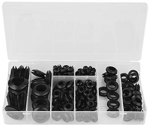 Rubber Grommet Dichtring Set O-Ringe Dichtung Flat Pad Schlauchdichtung Kit Black 200pcs