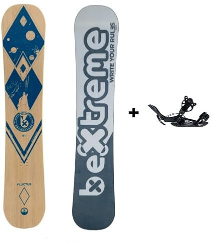 Tabla Snowboard All Mountain BeXtreme Indiana con Fijaciones SP Base+. Snow polivalente Freestyle y Freeride de Bambu, Haya y álamo para Hombre y Mujer (Fijaciones SP 45-47 EU, 149cm)