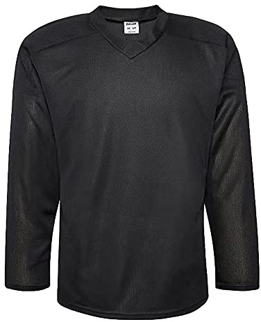 EALER H80 Series Blank Ice Hockey Practice Jersey for Men and Boy - Senior and Junior - Adult and Youth, Black, Medium