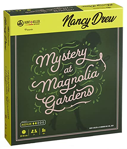 Hunt A Killer Nancy Drew Mystery at Magnolia Gardens, uppslukande mordmysteriespel, undersök bevis, eliminera misstänkta, fånga den skyldige, för blivande detektiver, spelkväll, AMZ Exclusive