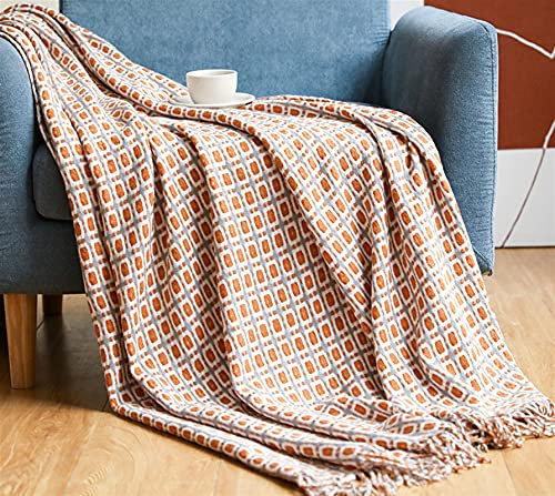 GZGLZDQ Sofadecke mit Fransen Quasten Kuschelige Warme Weiche Baumwolldecke für Sofadecke Faulenzerdecke Büroschal Decke Home Dekorative Decke (Farbe : Rot, Größe : 130x152+10cm)