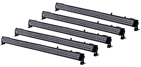 Showlite SB-216 LED Stage Bar 5x Set - 216 Stück RGB LEDs à 10 mm - Lichteffekt - Bühnenlicht - Discolicht - 6 DMX-Modi - Stroboskop Effekt - Schwarz