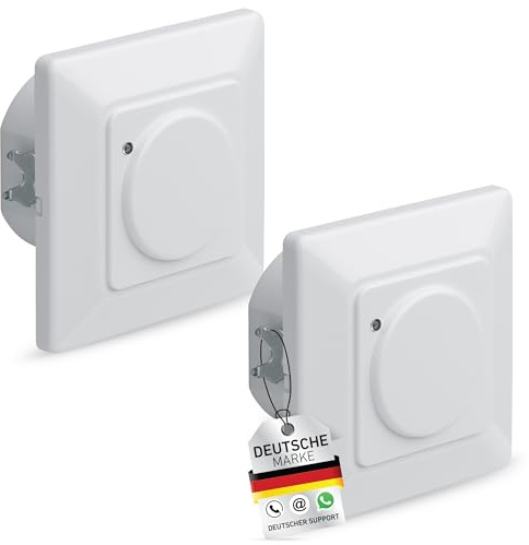 Oktaplex Fee 2er Set Bewegungsmelder Unterputz Weiss | 180° 5 - 15m Hochfrequenz-Sensor 230V Hohlwanddose weiß mit Dämmerungssensor