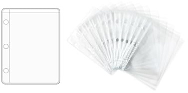 NatSumeBasics 12 Mini-Bindertaschen, transparente Geldumschläge, PVC-Blattschutz für 3-Ring-Notizbuch, A9, Ordnertaschen, Organizer, Fotos, Karten, Rechnungen (Mini)