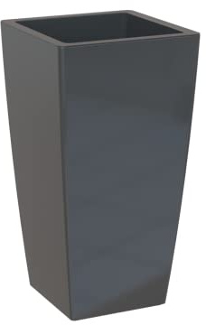 Artevasi Pisa Topf, Quadratischer Blumentopf mit Insert, für Innen oder Außen, 60cm hoch, Anthrazit