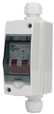 Leitungsschutzschalter 2P 16A DC1000V Leistungsschalter IP65 Wasserdichter DC Trennschalter mit Transparenter Abdeckung für Solar-PV-Anlage