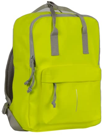 New Rebels® Mart Waterproof Backpack - 18-Liter-Laptoptasche mit robustem Reißverschluss und 13-Laptopfach - gepolsterte Rückenlehne - zusätzliche Griffe für einfaches Tragen - Neon Gelb
