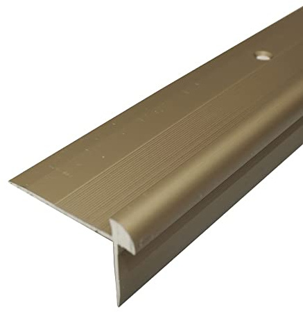 C29 42 x 28mm Anodised Aluminium LVT Stair Nosing Edge Profile for 5mm Flooring - Champagne, 0.9m