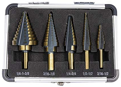 Bohrstufen-Bits, Schnellarbeitsstahl-Stufenbohrer, Kobalt-Stufenbohrer für Metall, Holz, Lochfräsen, Kernbohrer (Farbe: Bohrer und Locher) (Bohrer und Locher)