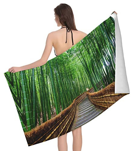 Ahdyr Quick Dry Towel Tree Bamboo Beach Towel Microfiber Quick Dry Sand Free Towel Travel Beach Towels with Pocket for Women Men Lightweight Beach Towel Pool Swimming Gym Travel Gift
