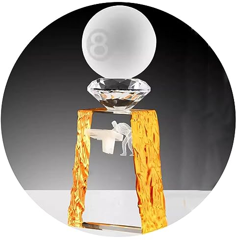 Pokale, Medaillen Auszeichnungen Billard-Trophäe Aus Transparentem Kristall Billard-Tischtennis-Meisterschaftstrophäe Pool-Club-Souvenirpreise Ehrentrophäe des Internationalen Wettbewerbs (Color : B