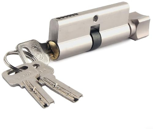 Lot de 4 serrures cylindriques européennes 35T/35 pouces (70 mm), serrure de porte européenne avec 3 clés, serrure de porte anti-crochetage avec clé, haute sécurité pour portes en bois, UPVC et