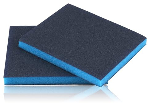 2 Stück Schleifschwamm 120 Körnung Nass Trocken Leder Schleifpapier Flexibles Schleifschwämme Wiederverwendbar Schleifpad für Holz Metall Wand Lack Autolack, 120 x 100 x 13 mm