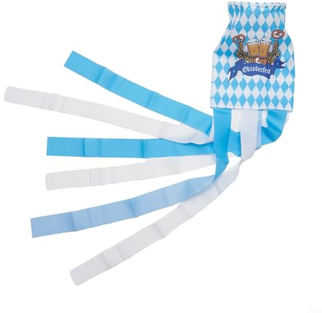 Oktoberfest Bayerische Flagge Windsack Weiß und Blau 14 Stück Premium Stoff Fun Party Zubehör (1 Stück)