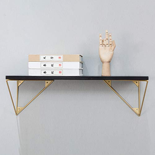 GLFNB Goldene dekorative Regalhalterungen, an der Wand montierte Regalträger und Halterungen, schwebende Regalhalterungen aus Holz, Bücherregale, Schränke, Eckhalterungen mit Fester Platte für Kle