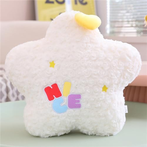 Ueiwffzo Zierkissen Kuschelkissen Kinder, Niedliche Stern Mond Wolke Dekokissen, Weiche Plüschkissen Deko für Babyzimmer Kinderzimmer Mädchen (Sterne,Klein)