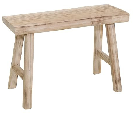 Spetebo Holz Blumenbank Natur rechteckig - 45 x 44 cm - Echtholz Deko Pflanzenständer - Massivholz Hocker Ständer für Blumen Topfpflanze Garten Balkon Wohndekoration