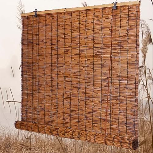 Bambus Rollzaun Garten Natur geschält Schilf Sichtschutz für Balkon Sichtschutz und Windschutz (B85 x H210cm)