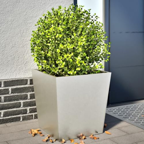 Tidyard Jardinières 2 pcs 50x50x50 cm Acier Inoxydable, Bac de Plantation pour Cultiver Fleurs, Plantes, Lit Surélevé Extérieur Jardinière Potager pour Terrasse Balcon