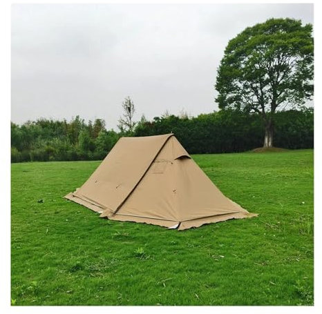 Eisfischerzelt Schutzzelt für 5–8 Personen, großer Platz, Outdoor-Campingzelt mit Schneerock, Winter-Familien-Campingzelt mit Kaminloch Tunnelzelte(Brown)