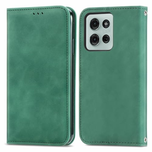 Knoowcase for Motorola Moto G17 Phone Case Shockproof Motorola Moto G15 Case PU Leather Magnetic Shell Slim Fit Full Protective Skin Cover for Moto G17 Power/ G15 Power, Green