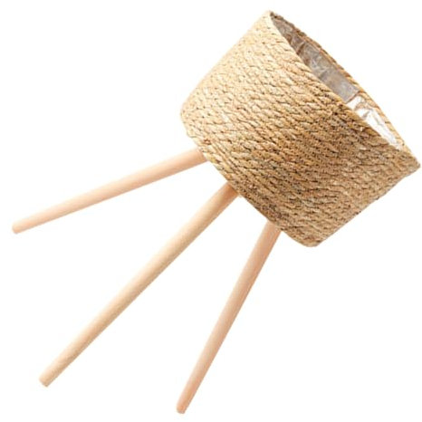 BAZEITFLOW Soporte De Maceta De Madera Tejida con Patas Resistentes Estante para Plantas De Interior para Decoración De Salón Cesta Rústica para Maceteros Pequeños Soporte Decorativo para Pla