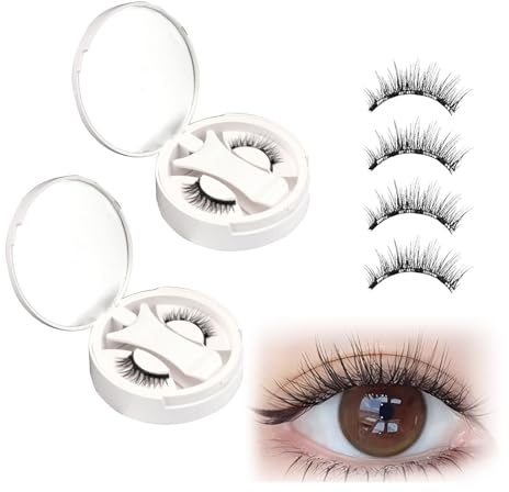 2 pares Pestañas Magneticas Riutilizzabili Con Applicatore, Pestañas Con Iman No Necesitan Pegamento Fáciles De Llevar Pestañas Con Iman