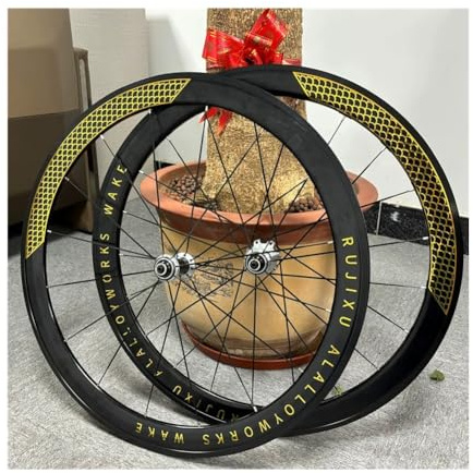 LSRRYD 700c Rennrad Felge Laufrad Set Hinterrad Vorderrad 30/40/50mm V-Doppelwandige Felgen 8-11 Geschwindigkeit Kassette Aluminiumlegierung Nabe V-Brakes/Felgenbremse Schnellspanner(Black Hub,50mm)