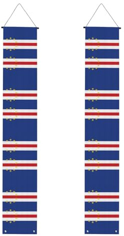 Graduation Porch Banner YYHHAOFA Flag of Cape Verde Printed Decor Banner Door Sign, for Outdoor Indoor Yard Party 12''x71''