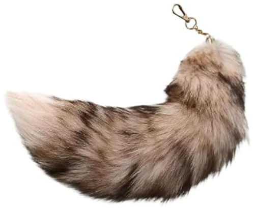 Nocyclonic Therian Tail aus Kunstfell, Furry Fox Tails Keychain, Fuchsschwanz AnhäNger, Fell Schwanz Keychain