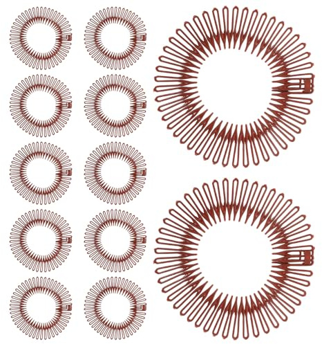 OUNONA 12 piezas Peines Elásticos Invisibles para Cabello Herramienta de Flexible para Controlar Mechones Sueltos Peines Redondos Ajustables para Mujeres Cómodos y Portátiles